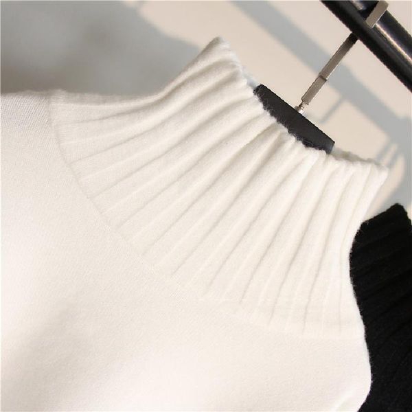 loose turtleneck autumn winter black women sweaters knitted pullovers long sleeve jumper pull femme clothing, White;black
loose turtleneck autumn winter black women sweaters knitted pullovers long sleeve jumper pull femme clothing, White;black