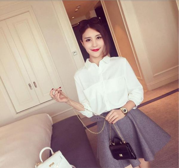 women's blouses & shirts 2021 spring chiffon shirt female loose elegant women turn-down collar ladies blouse, White
women's blouses & shirts 2021 spring chiffon shirt female loose elegant women turn-down collar ladies blouse, White