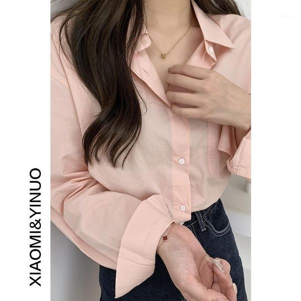 women's blouses & shirts yg brand wear, pocket solid color long sleeve shirt, 2021 spring and summer multicolor lapel casual top, White
women's blouses & shirts yg brand wear, pocket solid color long sleeve shirt, 2021 spring and summer multicolor lapel casual top, White