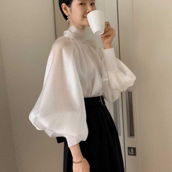 white black lantern sleeve hight neck satin blouse women slim solid ruched cropped elastic fashion spring elegant ladies 210601
white black lantern sleeve hight neck satin blouse women slim solid ruched cropped elastic fashion spring elegant ladies 210601