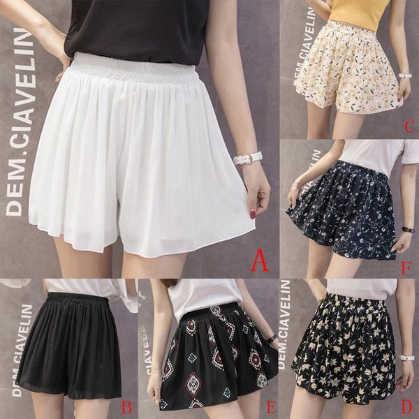 women's shorts casual chiffon skirt short pants women fashion lady large size loose printing skirts summer, White;black
women's shorts casual chiffon skirt short pants women fashion lady large size loose printing skirts summer, White;black
