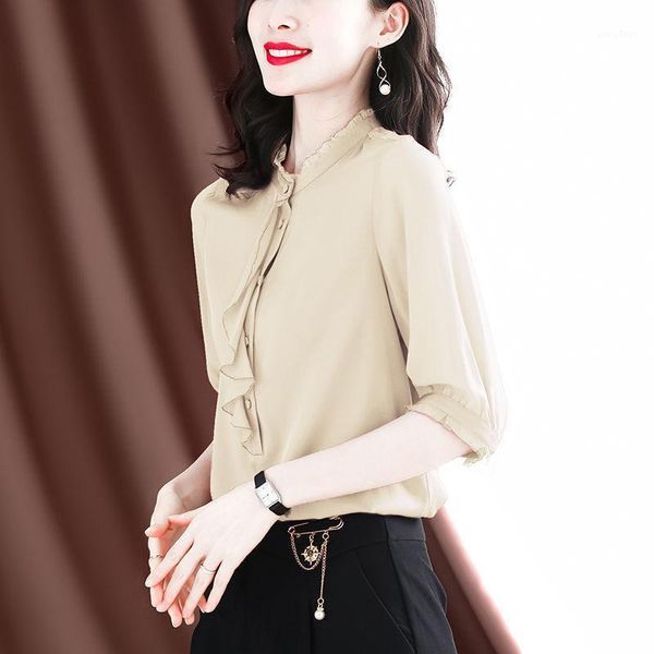 women's blouses & shirts chiffon shirt summer style wild plus size fashion temperament loose sleeve casual, White
women's blouses & shirts chiffon shirt summer style wild plus size fashion temperament loose sleeve casual, White