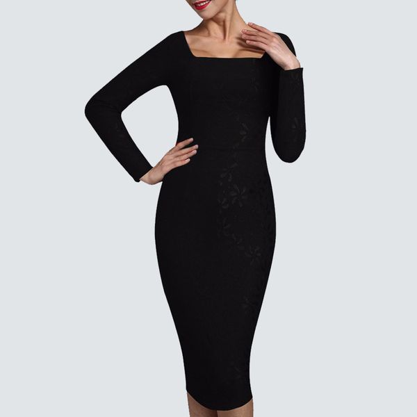dresses women long sleeve sheath slim bodycon party elegant vintage jacquard print work office business midi lady h740, Black;gray
dresses women long sleeve sheath slim bodycon party elegant vintage jacquard print work office business midi lady h740, Black;gray