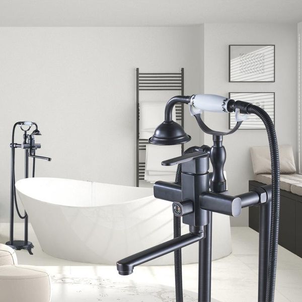 contemporary blackened bronze tub mixer tap bathroom faucet floor mount filler dual handle and hole creamic handshower shower sets
contemporary blackened bronze tub mixer tap bathroom faucet floor mount filler dual handle and hole creamic handshower shower sets