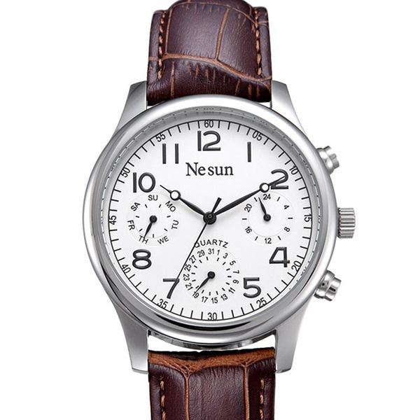 wristwatches nesun men's watches quartz watch men multifunctional genuine leather reloj hombre clock n8481-2, Slivery;brown
wristwatches nesun men's watches quartz watch men multifunctional genuine leather reloj hombre clock n8481-2, Slivery;brown