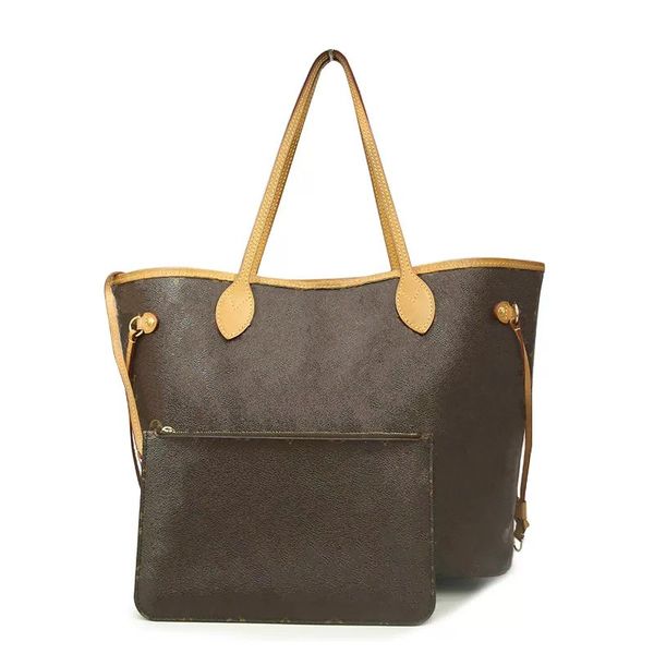 women handbag composite bags 2 in 1 leather shoulder bag +small pouch