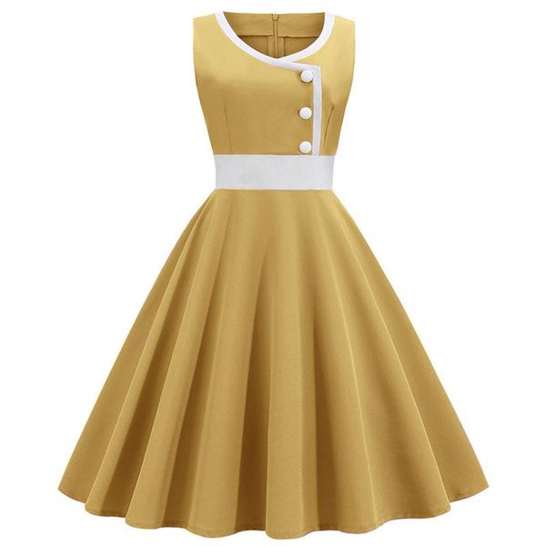 casual dresses 2021 solid vintage women summer dress sleeveless elegant chic 40s 50s 60s sundress o neck a-line knee-length party, Black;gray
casual dresses 2021 solid vintage women summer dress sleeveless elegant chic 40s 50s 60s sundress o neck a-line knee-length party, Black;gray