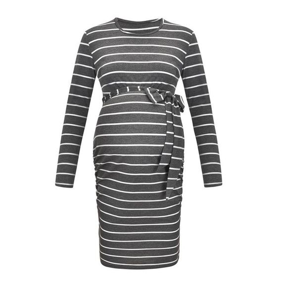 maternity dresses autumn long-sleeved dress round neck striped waist fashion pregnancy clothes, White
maternity dresses autumn long-sleeved dress round neck striped waist fashion pregnancy clothes, White