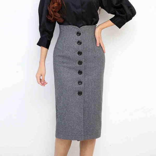 Skirts Thick Wool High Waist Womens Autumn Winter Vintage Button Package Hip Elegant Office Lady Pencil Skirt Woman AZPO, Black
Skirts Thick Wool High Waist Womens Autumn Winter Vintage Button Package Hip Elegant Office Lady Pencil Skirt Woman AZPO, Black