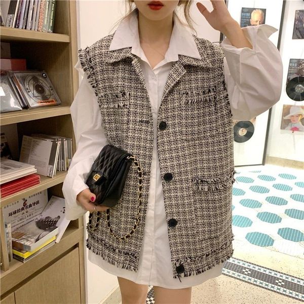 women's vests chic early autumn two piece suit 2021 loose vest cardigan long sleeve off shoulder shirt, Black;white
women's vests chic early autumn two piece suit 2021 loose vest cardigan long sleeve off shoulder shirt, Black;white
