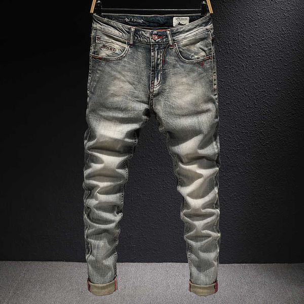 italian style fashion men jeans elastic cotton slim fit casual denim pants retro vintage designer ripped 38d3, Blue
italian style fashion men jeans elastic cotton slim fit casual denim pants retro vintage designer ripped 38d3, Blue
