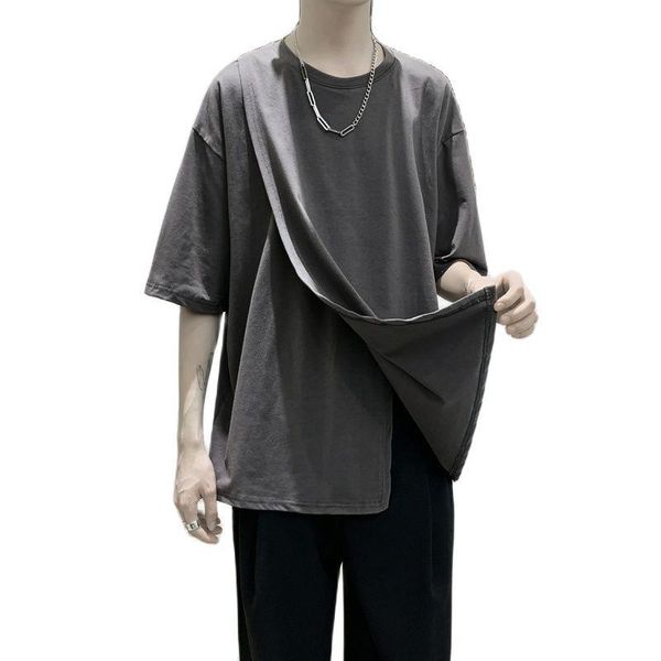 men's t-shirts men summer irregular design front slit short sleeve t shirt mens harajuku punk hip hop oversize tees, White;black
men's t-shirts men summer irregular design front slit short sleeve t shirt mens harajuku punk hip hop oversize tees, White;black
