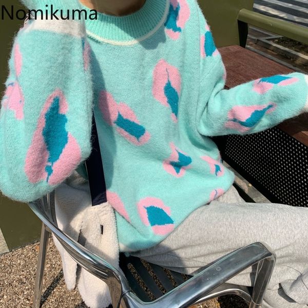 nomikuma sweater women autumn korean style chic leopard pullover retro pink sweet casual loose jumpers o neck knitted pull femme 210514, White;black
nomikuma sweater women autumn korean style chic leopard pullover retro pink sweet casual loose jumpers o neck knitted pull femme 210514, White;black