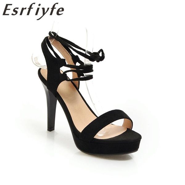 banquet high-heeled fine heel lace up flock shoes woman open toe platform comfortable women party sandals, Black
banquet high-heeled fine heel lace up flock shoes woman open toe platform comfortable women party sandals, Black