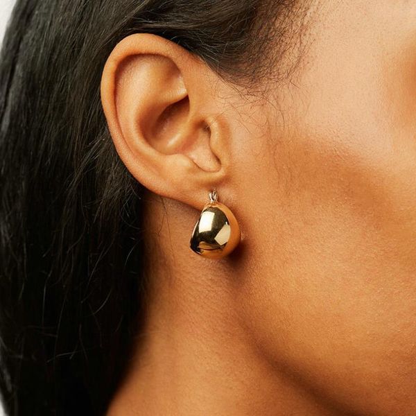 hoop & huggie smooth earrings abstract art gold plated stainless steel stud party birthday jewelry for women, Golden;silver
hoop & huggie smooth earrings abstract art gold plated stainless steel stud party birthday jewelry for women, Golden;silver