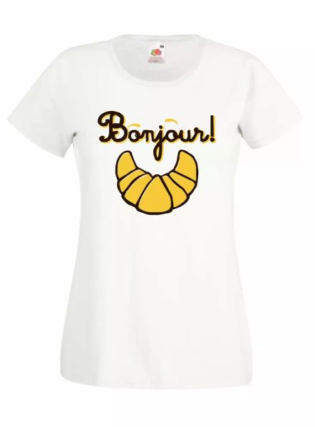t-shirt shirt women j991 bonjour cornetto fun summer fest party, White;black
t-shirt shirt women j991 bonjour cornetto fun summer fest party, White;black