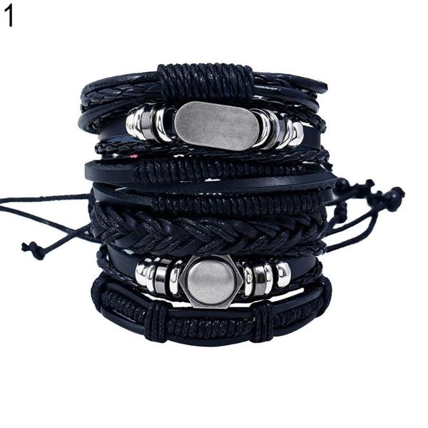 charm bracelets 6pcs/set leather bracelet men multilayer hexagon skull star punk bangle, Golden;silver
charm bracelets 6pcs/set leather bracelet men multilayer hexagon skull star punk bangle, Golden;silver