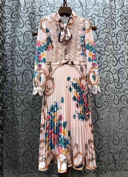 dress bow tie elegant spring style women beautiful floral print lace patchwork long sleeve mid-calf pleated dress blue, Black;gray
dress bow tie elegant spring style women beautiful floral print lace patchwork long sleeve mid-calf pleated dress blue, Black;gray