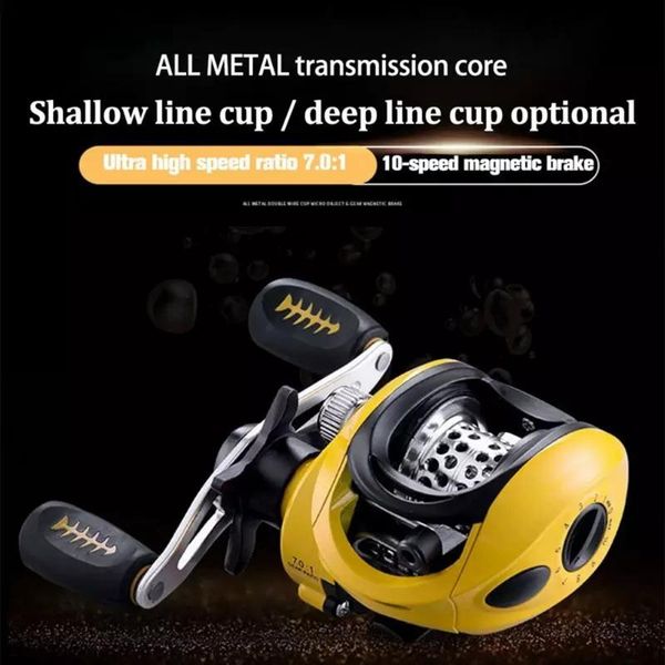 left/right hand baitcasting reels 12+1bb 7.0:1 gear 10 small yellow drip wheel metal fishing
left/right hand baitcasting reels 12+1bb 7.0:1 gear 10 small yellow drip wheel metal fishing