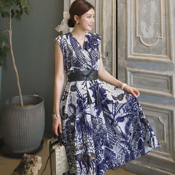 arrival runway summer luxury korean women's brand elegant vintage clothing printing dress with belt vestidos 210529, Black;gray
arrival runway summer luxury korean women's brand elegant vintage clothing printing dress with belt vestidos 210529, Black;gray