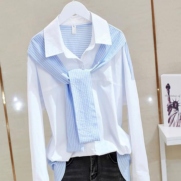 women's blouses & shirts women oversized shawl blue casual striped baggy college aesthetic mujer 2021 trendy girl long sleeve, White
women's blouses & shirts women oversized shawl blue casual striped baggy college aesthetic mujer 2021 trendy girl long sleeve, White