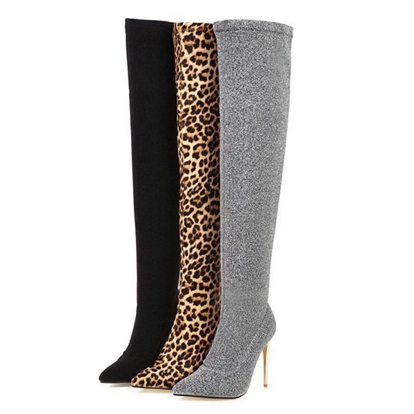 boots 2021 women over the knee sock 10cm high heels long winter stretch leopard snow lady thigh stripper fetish shoes, Black
boots 2021 women over the knee sock 10cm high heels long winter stretch leopard snow lady thigh stripper fetish shoes, Black