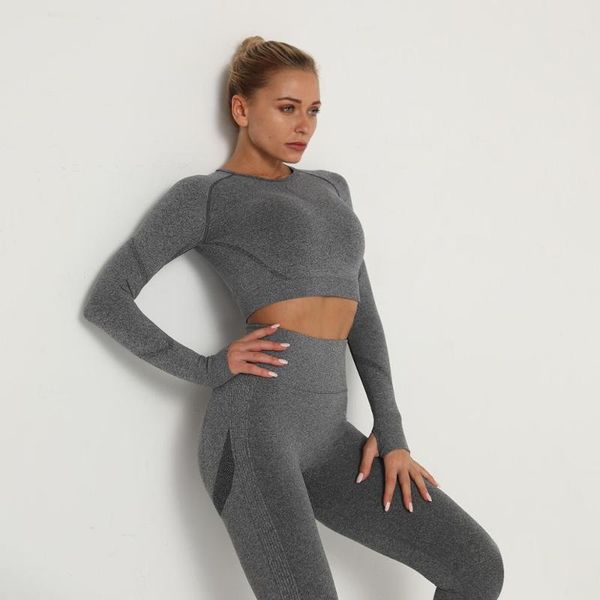 yoga outfit women sport suit clothing set workout gym long sleeve fitness crop + high waist seamless energy leggins
yoga outfit women sport suit clothing set workout gym long sleeve fitness crop + high waist seamless energy leggins