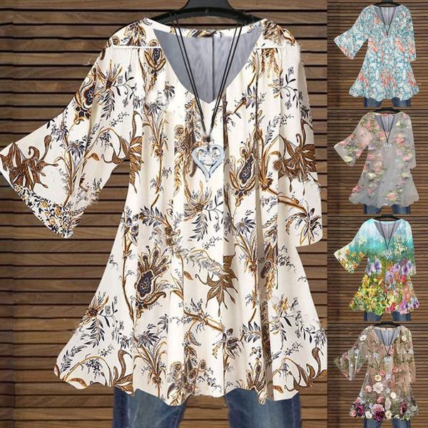 men's t-shirts women floral print v-neck casual chiffon pullover five-point sleeve t-shirt playera tee shirt femme, White;black
men's t-shirts women floral print v-neck casual chiffon pullover five-point sleeve t-shirt playera tee shirt femme, White;black