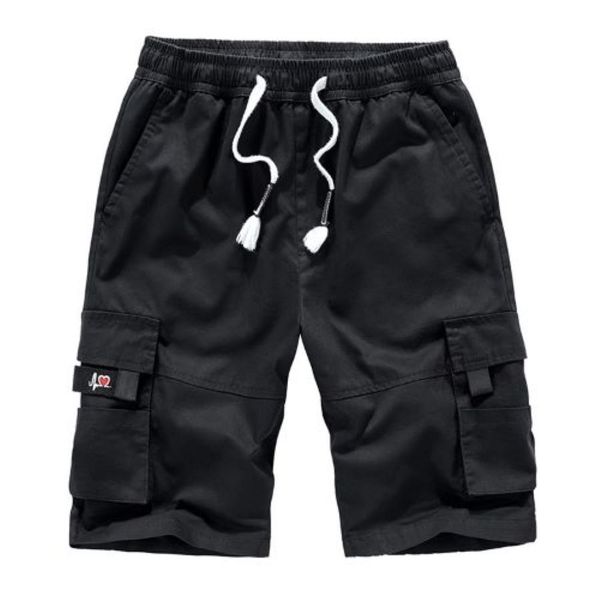 men's cargo shorts loose-fitting summer casual pants lace-up slack fashion short mens mid-length slacks with multiple pockets plus size, White;black
men's cargo shorts loose-fitting summer casual pants lace-up slack fashion short mens mid-length slacks with multiple pockets plus size, White;black