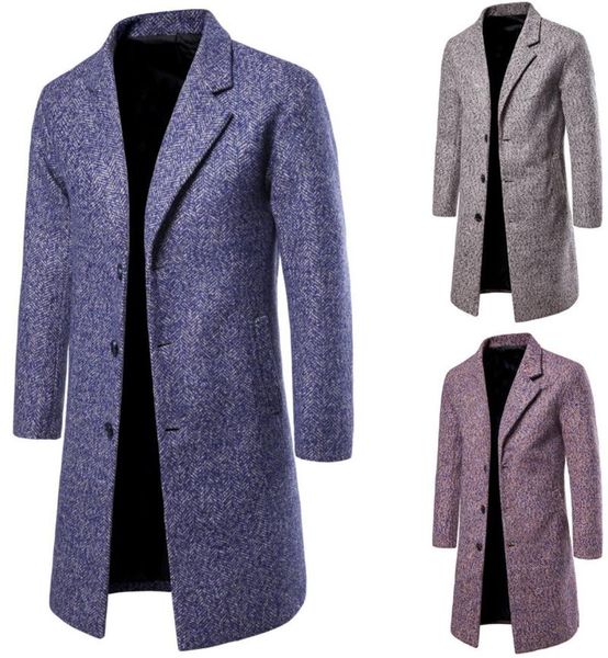 men's wool & blends autumn and winter windbreaker single-breasted mid-length korean style slim-fit lapel woolen coat, Black
men's wool & blends autumn and winter windbreaker single-breasted mid-length korean style slim-fit lapel woolen coat, Black