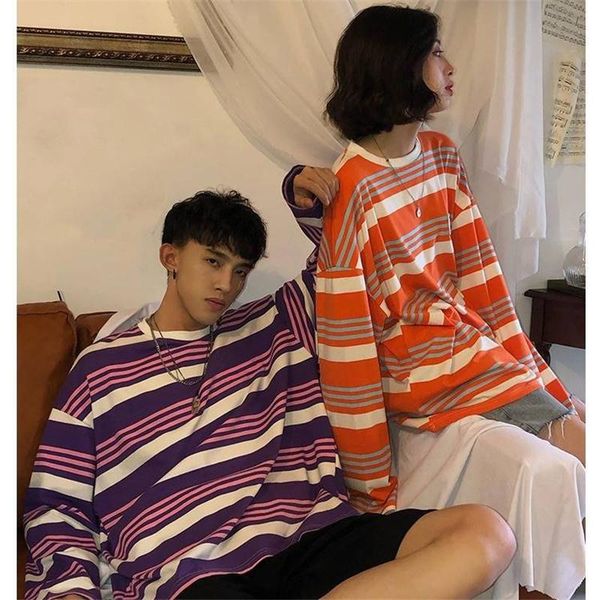 women's t-shirt korea ins fresh girl spring college style retro striped round neck long sleeve 2021 cotton fashion shirt loose female t, White
women's t-shirt korea ins fresh girl spring college style retro striped round neck long sleeve 2021 cotton fashion shirt loose female t, White
