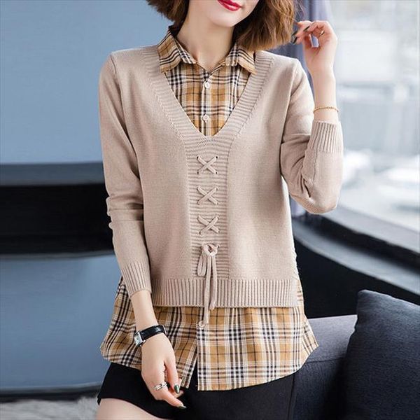 women clothes autumn winter womens sweaters v neck long sleeve cotton knitted hedging loose shirt fake two blouses mulher blusas, White;black
women clothes autumn winter womens sweaters v neck long sleeve cotton knitted hedging loose shirt fake two blouses mulher blusas, White;black