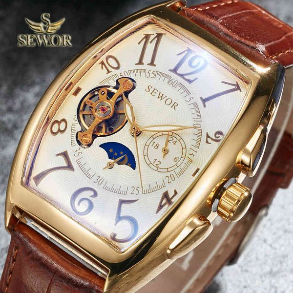 sewor new fashion luxury brand tourbillion automatic mechanical military leather band tonneau watche men sports watches c342-c344, Slivery;brown
sewor new fashion luxury brand tourbillion automatic mechanical military leather band tonneau watche men sports watches c342-c344, Slivery;brown