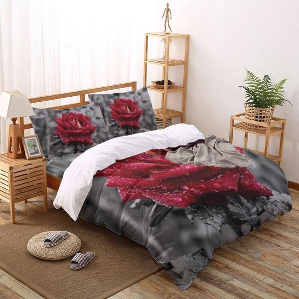 red rose flower waterdrop leaf gray plant bed linens printed duvet cover set for home housse de couette bedding bedclothes sets
red rose flower waterdrop leaf gray plant bed linens printed duvet cover set for home housse de couette bedding bedclothes sets
