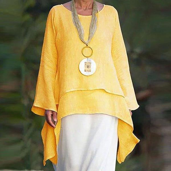 women's t-shirt women plus size irregular tshirts blusas elegantes mujer casual linen long sleeve neck summer loose elegant, White
women's t-shirt women plus size irregular tshirts blusas elegantes mujer casual linen long sleeve neck summer loose elegant, White