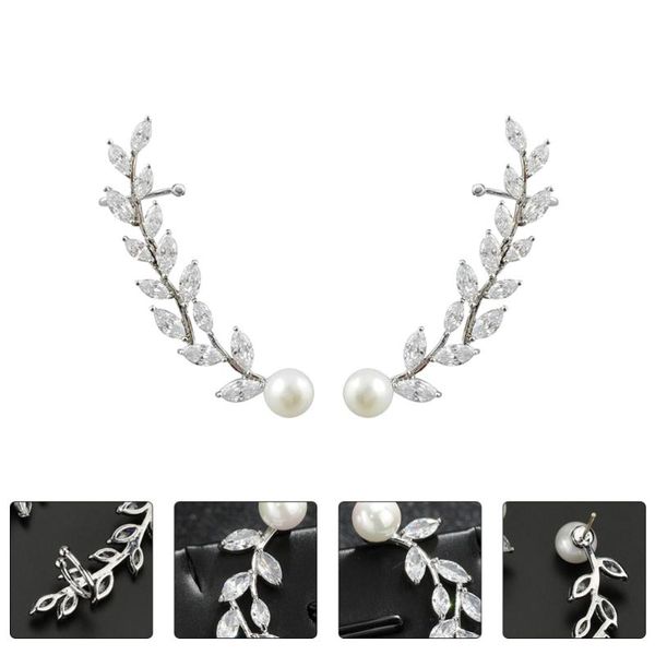 pair fake leaf shape crawler cuff stud elegant ear climber jewelry accessories dangle & chandelier, Silver
pair fake leaf shape crawler cuff stud elegant ear climber jewelry accessories dangle & chandelier, Silver