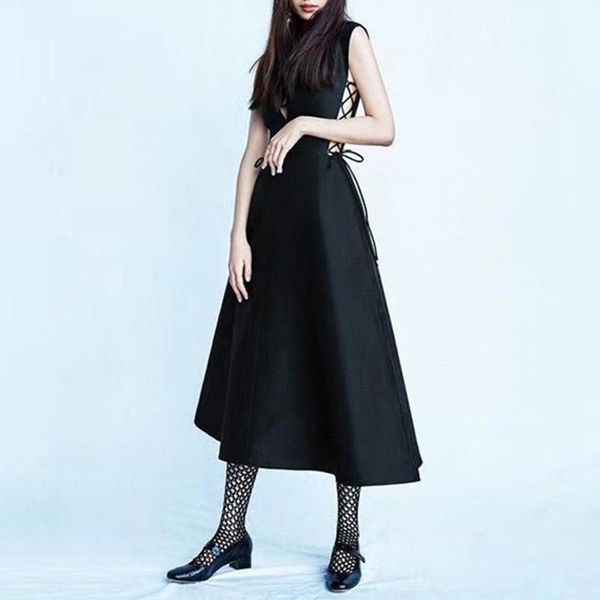 spring fashion temperament sleeveless side strap hollow solid color dress casual dresses, Black;gray
spring fashion temperament sleeveless side strap hollow solid color dress casual dresses, Black;gray