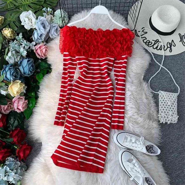 women autumn and winter slim fungus lace stripe knitted sweater dress slash neck long sleeve vestidos h947 210527, Black;gray
women autumn and winter slim fungus lace stripe knitted sweater dress slash neck long sleeve vestidos h947 210527, Black;gray