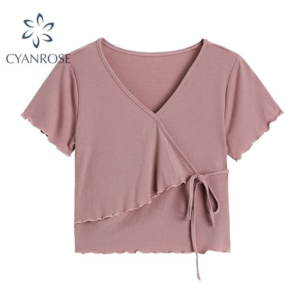 streetwear style women's v neck lace up short summer fashion slim sleeve causal t shirt soild female 210515, White
streetwear style women's v neck lace up short summer fashion slim sleeve causal t shirt soild female 210515, White