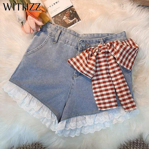 women's jeans withzz summer loose high waist wide leg female cute lace plus size denim shorts, Blue
women's jeans withzz summer loose high waist wide leg female cute lace plus size denim shorts, Blue