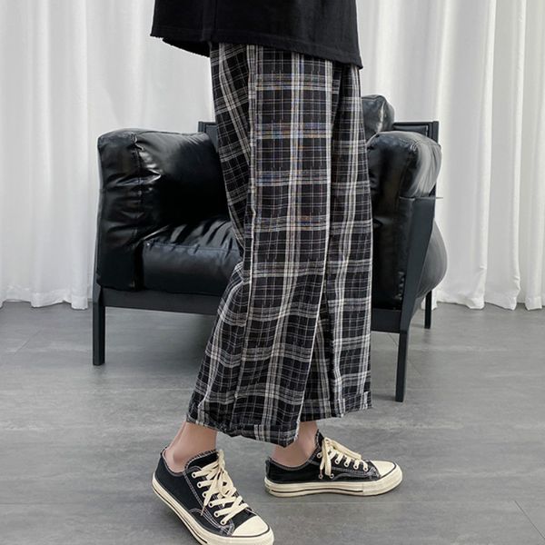 Men Casual Pants Plaid Straight Autumn Spring Loose Mens BF Ulzzang Korean Style Harajuku Couples All-match Simple Retro Ins New, Black
Men Casual Pants Plaid Straight Autumn Spring Loose Mens BF Ulzzang Korean Style Harajuku Couples All-match Simple Retro Ins New, Black