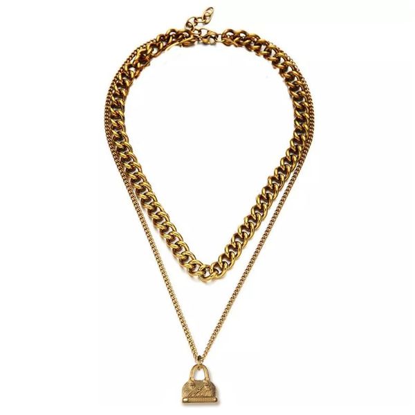 chokers stainless steel multilayer chunky chain handbag choker necklaces for women lock pendant necklace hip hop jewelry, Golden;silver
chokers stainless steel multilayer chunky chain handbag choker necklaces for women lock pendant necklace hip hop jewelry, Golden;silver