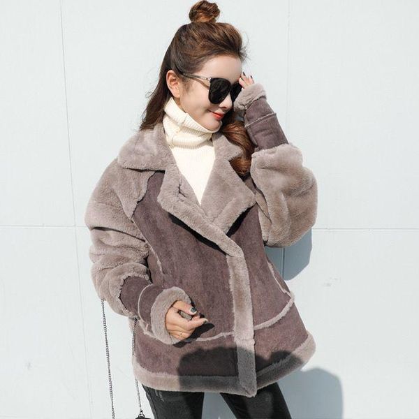 women's leather & faux suede fur jackets women casual winter warm thick motorcycle patchwork coat lady oversize windbreaker female, Black
women's leather & faux suede fur jackets women casual winter warm thick motorcycle patchwork coat lady oversize windbreaker female, Black