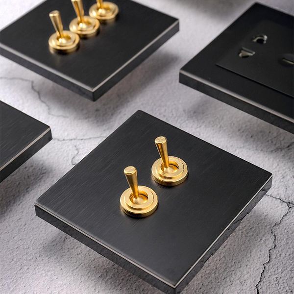 smart home control 1-4 gang wall light switch black stainless steel panel 2 way concealed el guest house brass lever retro toggle
smart home control 1-4 gang wall light switch black stainless steel panel 2 way concealed el guest house brass lever retro toggle