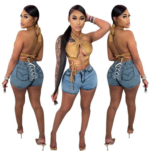 women's shorts 2021 lace up denim woman clothes summer beach skinny short jeans casual high waisted wholesale, White;black
women's shorts 2021 lace up denim woman clothes summer beach skinny short jeans casual high waisted wholesale, White;black