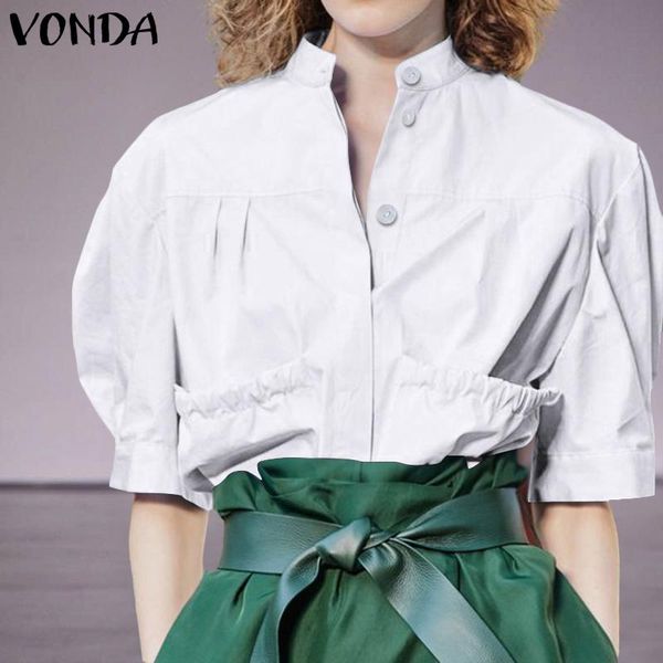 women's blouses & shirts vonda 2021 fashion summer women lapel white short sleeve casual loose buttons work blusas mujer plus size
women's blouses & shirts vonda 2021 fashion summer women lapel white short sleeve casual loose buttons work blusas mujer plus size