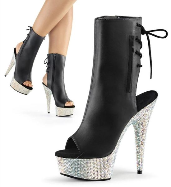boots 15cm colorful water drill thin heel high low tube night club stage pole dance bottom, Black
boots 15cm colorful water drill thin heel high low tube night club stage pole dance bottom, Black