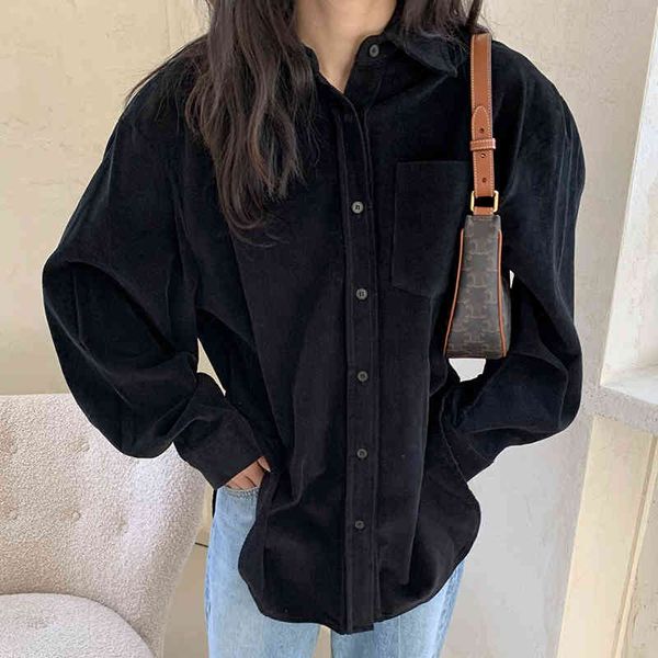 spring women fashion blouse single breasted turn-down collar long-sleeved minimalist loose corduroy shirt 8q505 210510, White
spring women fashion blouse single breasted turn-down collar long-sleeved minimalist loose corduroy shirt 8q505 210510, White