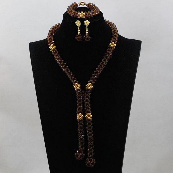 earrings & necklace splendid brown wedding jewelry set charming african sets handmade wholesale hx217, Silver
earrings & necklace splendid brown wedding jewelry set charming african sets handmade wholesale hx217, Silver