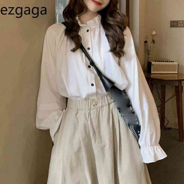 ezgaga elegant shirts women long sleeve solid stand collar loose spring button korean chic sweet ladies blouse fashion 210430, White
ezgaga elegant shirts women long sleeve solid stand collar loose spring button korean chic sweet ladies blouse fashion 210430, White